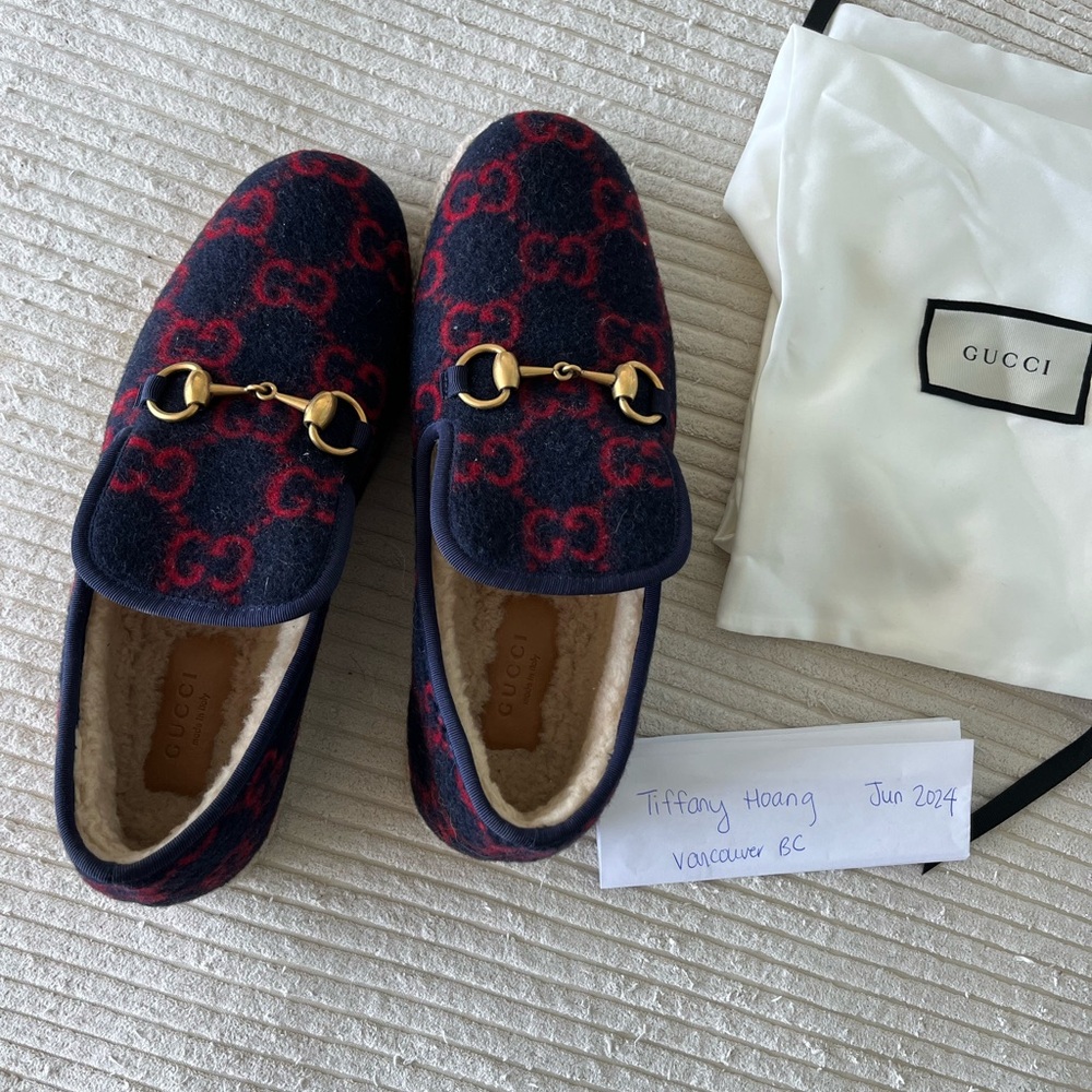 Gucci GG shearling loafers size 39